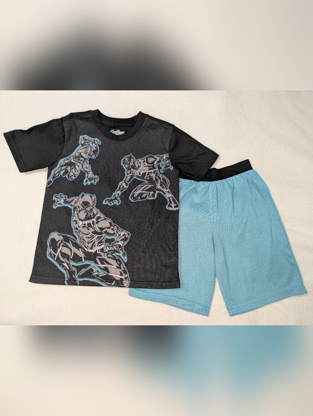 Marvel Black Panther Pajama Set - Black & Light Blue